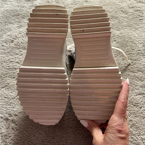 Converse Run Star Hike Platform Chunky Sneaker Rubber Sole High Top Sherpa 7.5 - Picture 3 of 8